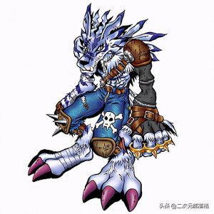 ​数码宝贝：兽人加鲁鲁进化型，手持偃月刀，身披时之数码合金铠甲