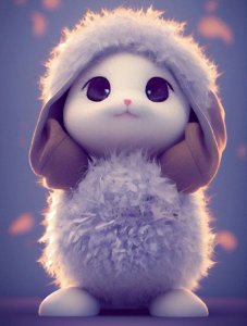 ​可爱的小兔子壁纸系列三，灰蓝色系列，48张无水印