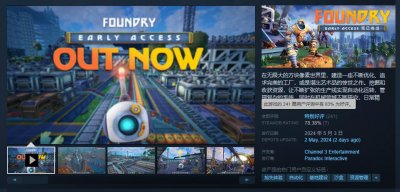 ​Paradox工厂建造游戏《铸造厂》开启Steam抢先体验，国区115.2元