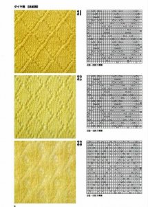 ​棒针简单镂空花样30种（30种菱形的棒针花样图解）