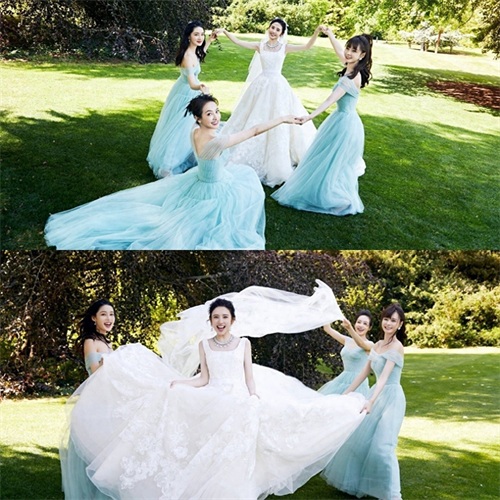 张若昀和唐艺昕的婚纱照时尚有格调，小夫妻太甜蜜了