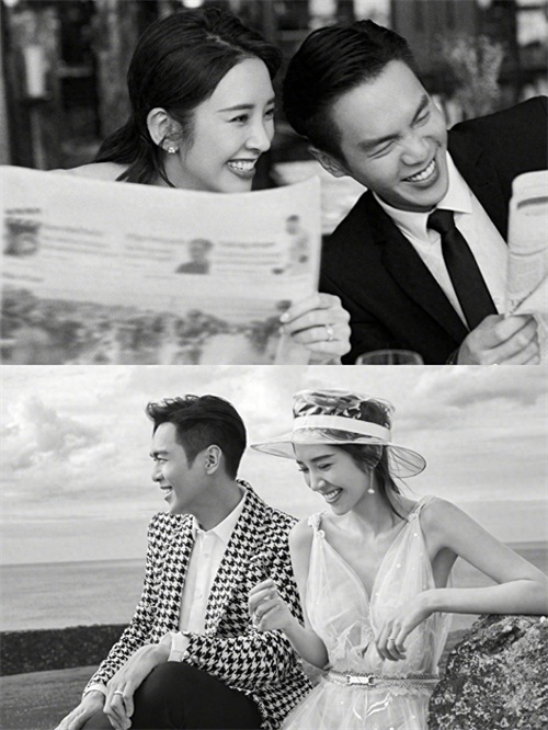 张若昀和唐艺昕的婚纱照时尚有格调，小夫妻太甜蜜了
