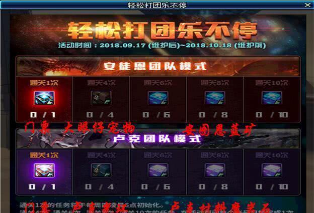 DNF体验服打团活动,一周最少20魔岩石,打卢克四次送海伯伦光环