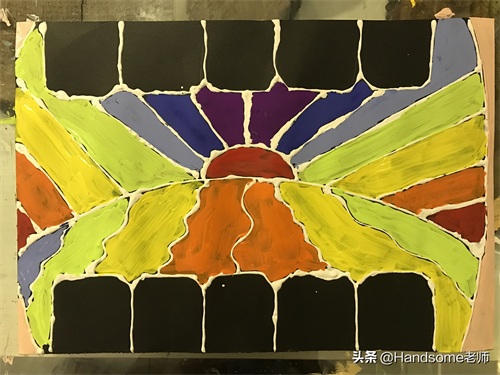 幼教之创意美术课程:沥粉画色彩构成——牙齿大街的新鲜事